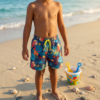 Tropi-Cool Kids' Swim Shorts P201 شورت سباحة للأطفال بنقشة استوائية