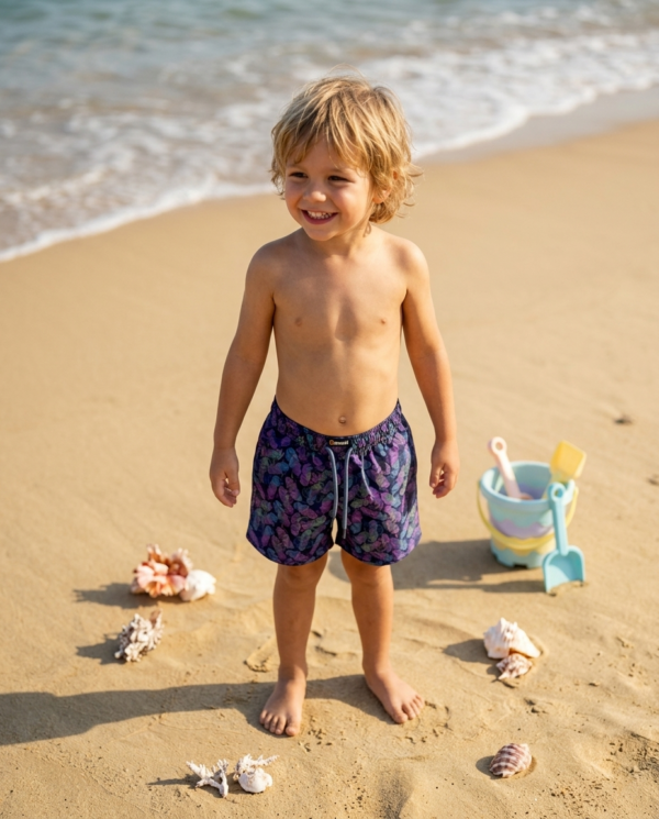1781859265696-clean Neon Feather Swim Shorts for Boys P206 شورت سباحة للأولاد بنقشة ريش نيون