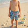 Hibiscus Breeze Kids' Swim Shorts P216 شورت سباحة للأطفال بنقشة زهور الهيبسكوس