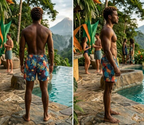 Abstract Jungle ٍSwimshorts P201 | مايوه الغابة التجريدية 🌿✨