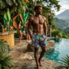 Abstract Jungle ٍSwimshorts P201 | مايوه الغابة التجريدية 🌿✨