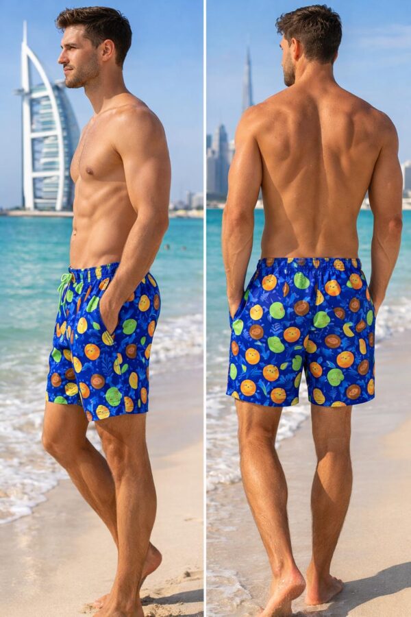 Tropical Fruits Swim Shorts P154 مايوه الفواكه الاستوائية