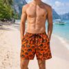 Spooky Pumpkin Swim Shorts P158 مايوه القرع المخيف