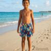 Tropi-Cool Kids' Swim Shorts P201 شورت سباحة للأطفال بنقشة استوائية