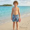Hibiscus Breeze Kids' Swim Shorts P216 شورت سباحة للأطفال بنقشة زهور الهيبسكوس