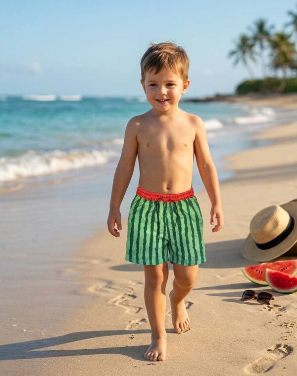 Kids Watermelon Stripes  P205 شورت البطيخ المخطط