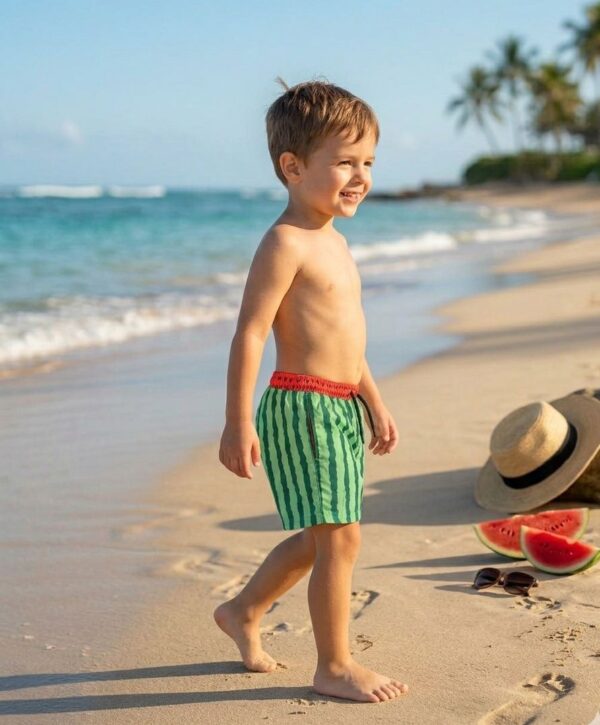 Kids Watermelon Stripes  P205 شورت البطيخ المخطط