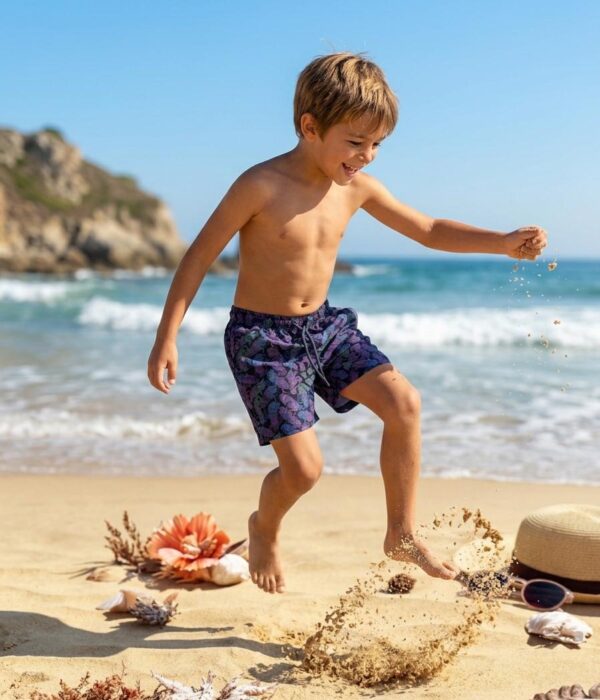 WhatsApp Image 2026-03-25 at 7.09.47 PM Neon Feather Swim Shorts for Boys P206 شورت سباحة للأولاد بنقشة ريش نيون