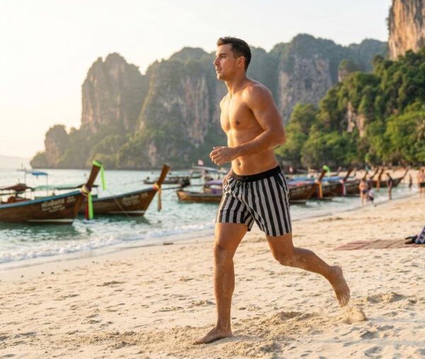 WhatsApp Image 2026-03-25 at 9.02.52 PM Swim shorts Midnight Stripe P185 مايوه خطوط منتصف الليل