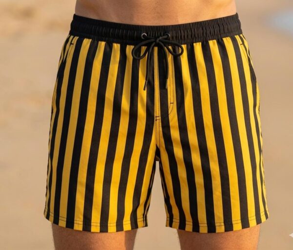 WhatsApp Image 2026-03-26 at 1.05.59 AM Bumblebee Stripe Swimshorts P181 شورت السباحة "تايجر" المخطط باللونين الأصفر والأسود