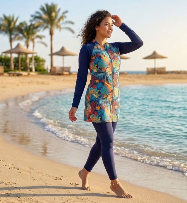 WhatsApp Image 2026-04-06 at 12.37.43 AM Sunset Bloom Borkini P201 بوركيني زهور الغروب