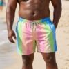 WhatsApp Image 2026-04-28 at 11.53.11 PM Pastel Stripe Oversized Swim Shorts p191 شورت سباحة الخطوط المتعددة والقياس الكبير