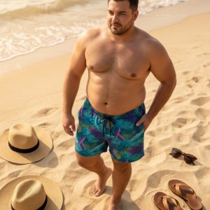 1781864283832-clean Amazonian Leaf Swim Shorts P217 شورت سباحة "أوراق الأمازون مقاسات خاصة