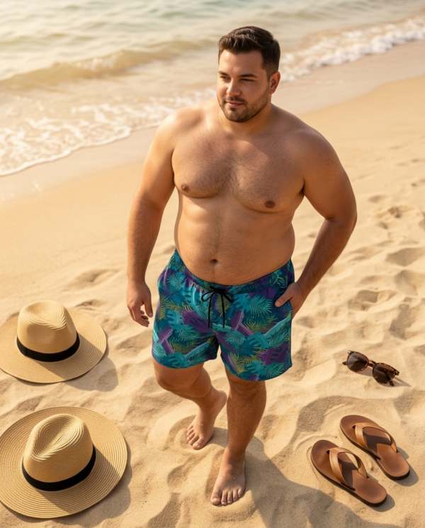 1781864283832-clean Amazonian Leaf Swim Shorts P217 شورت سباحة "أوراق الأمازون مقاسات خاصة
