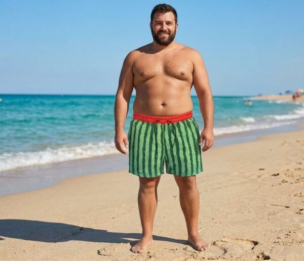WhatsApp Image 2026-05-03 at 12.50.05 AM (1) Watermelon Crush Oversize Swim Shorts P205 شورت سباحة حلوى البطيخ مقاسات خاصة