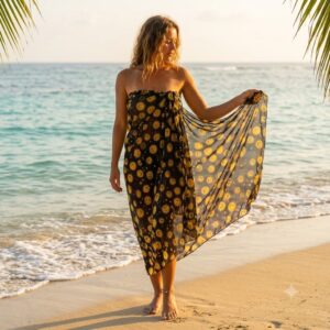 Solar Eclipse Chiffon Cover-Up P214 كاش مايوه شمس الغروب