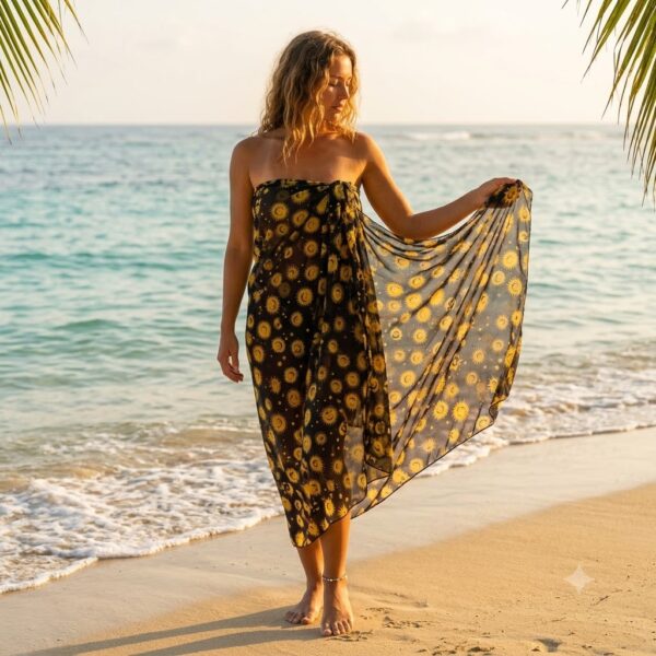 Solar Eclipse Chiffon Cover-Up P214 كاش مايوه شمس الغروب