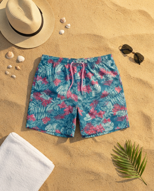 1000021339-clean Tropical Floral Swim Shorts P216 شورت سباحة الزهور الاستوائي