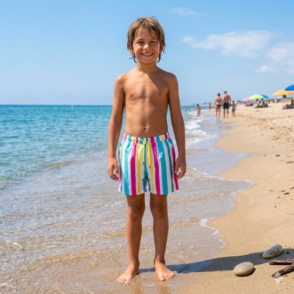 Stripe Splash Kids Swim Shorts P105 مايوه ألوان الصيف للأطفال