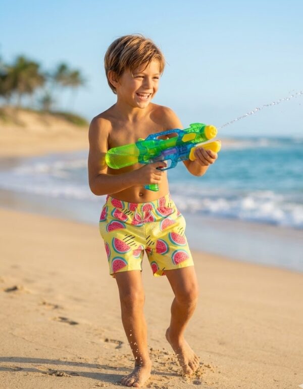 123-2 Melon Madness Kids Swim Shorts P123 مايوه جنون البطيخ للأطفال
