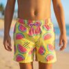 123-3 Melon Madness Kids Swim Shorts P123 مايوه جنون البطيخ للأطفال