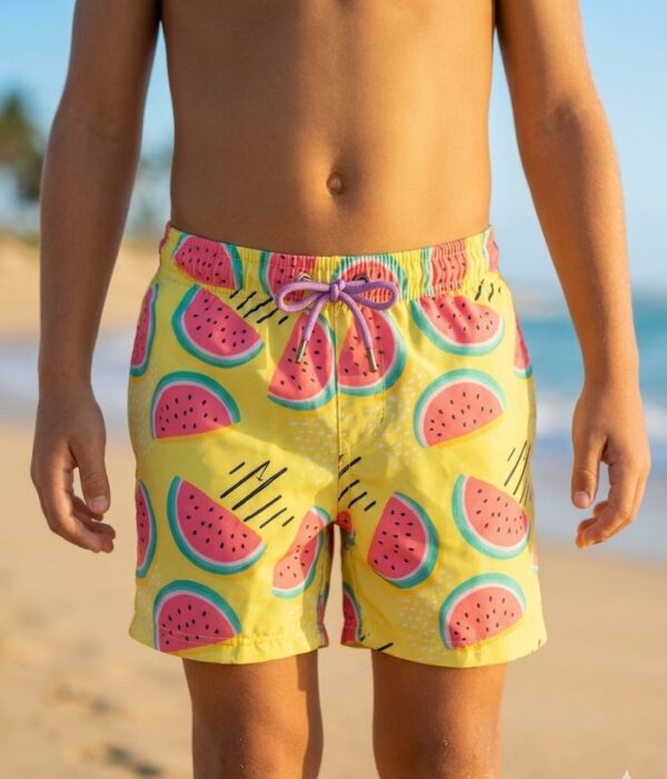 123-3 Melon Madness Kids Swim Shorts P123 مايوه جنون البطيخ للأطفال