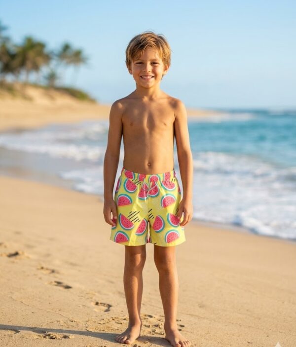 123-4 Melon Madness Kids Swim Shorts P123 مايوه جنون البطيخ للأطفال