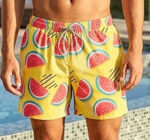 123 Summer Vibe Watermelon Swimshorts P123 مايوه لمسة الصيف" بنقشة البطيخ