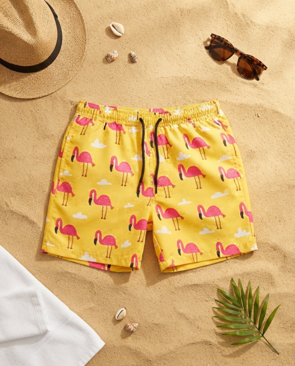 Gemini_Generated_Image_ans0r5ans0r5ans0-clean Flamingo Splash Swimshorts P104 مايوه موجة الفلامنجو