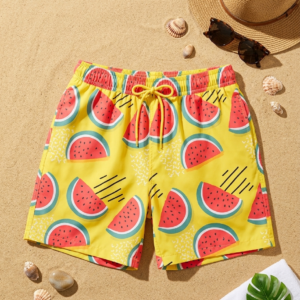 Gemini_Generated_Image_cin9zacin9zacin9-clean Summer Vibe Watermelon Swimshorts P123 مايوه لمسة الصيف" بنقشة البطيخ