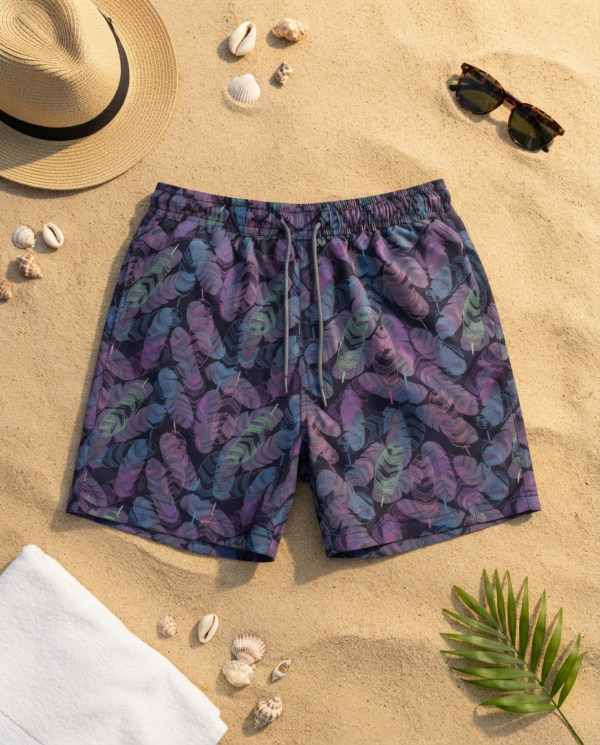 Midnight Plume Swim Shorts p206 شورت سباحة "ريش منتصف الليل"