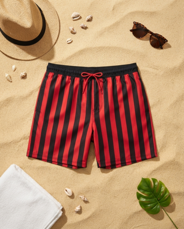 Gemini_Generated_Image_t8ez32t8ez32t8ez-clean Crimson Stripes Swim Shorts P186 شورت سباحة مخطط أحمر جريء