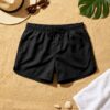 black Classic Solid Swim Shorts شورت سباحة كلاسيكي سادة