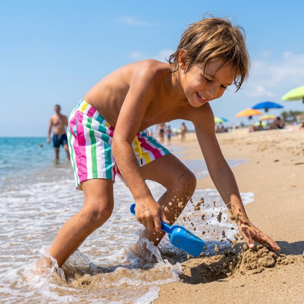 Stripe Splash Kids Swim Shorts P105 مايوه ألوان الصيف للأطفال