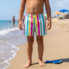 Stripe Splash Kids Swim Shorts P105 مايوه ألوان الصيف للأطفال