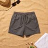grey Classic Solid Swim Shorts شورت سباحة كلاسيكي سادة