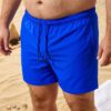 oversize blue Classic Solid Swim Shorts (Oversize) شورت سباحة كلاسيكي سادة (مقاسات خاصة)