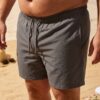 oversize greyjpg Classic Solid Swim Shorts (Oversize) شورت سباحة كلاسيكي سادة (مقاسات خاصة)