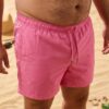 oversize pink Classic Solid Swim Shorts (Oversize) شورت سباحة كلاسيكي سادة (مقاسات خاصة)