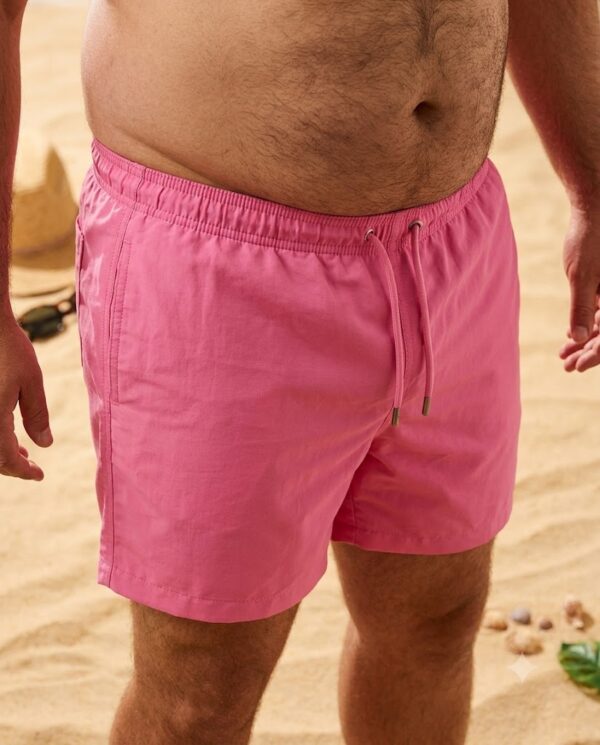 oversize pink Classic Solid Swim Shorts (Oversize) شورت سباحة كلاسيكي سادة (مقاسات خاصة)