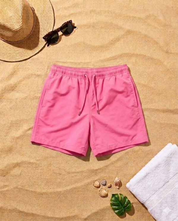 pink Classic Solid Swim Shorts شورت سباحة كلاسيكي سادة