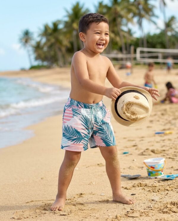 130 The Sunset Palms Kids Swim Shorts P130 مايوه نخيل الغروب للأطفال