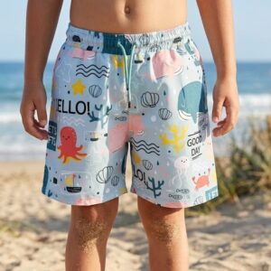The Deep Sea Kids Swim Shorts P131 مايوه كائنات الأعماق للأطفال