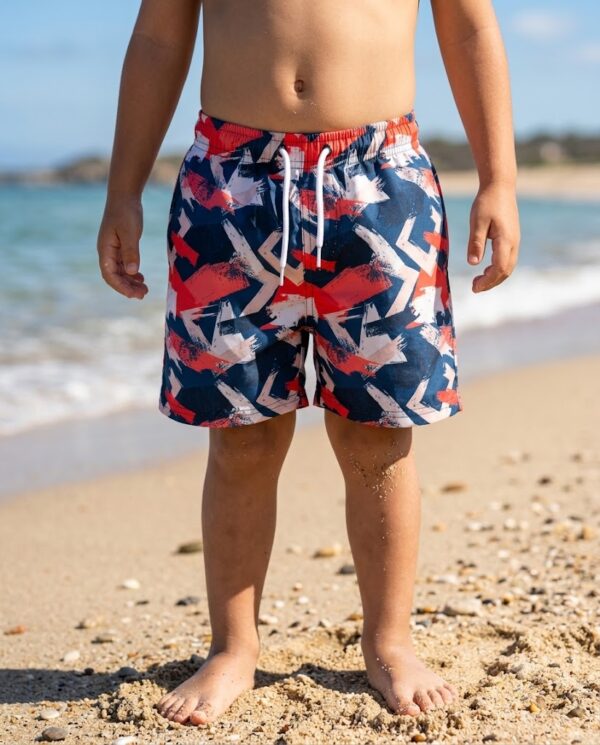 Abstract Splash Kids Swim Shorts P155 مايوه الفرشاة التجريدية للأطفال