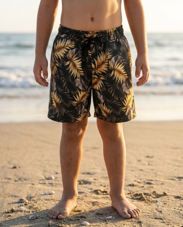163-kids Golden Oasis Kids Swim Shorts P163 مايوه النخيل الذهبية للأطفال
