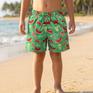 168-kids-2 Watermelon Party Kids Swim Shorts P168 مايوه بطبعة البطيخ للأطفال