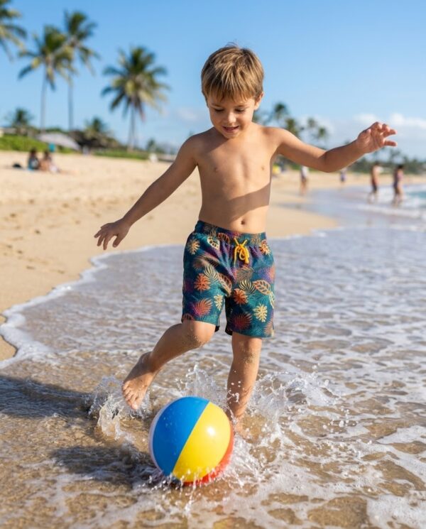 175-kids-2 Midnight Jungle Kids Swim Shorts P175 مايوه أدغال الليل للأطفال