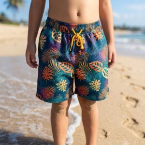 Midnight Jungle Kids Swim Shorts P175 مايوه أدغال الليل للأطفال