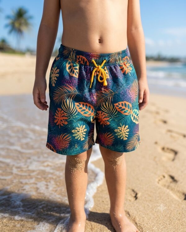 175-kids Midnight Jungle Kids Swim Shorts P175 مايوه أدغال الليل للأطفال