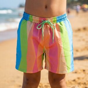 Resort Rainbow Kids Swim Shorts P191 مايوه بألوان الطيف للأطفال